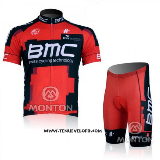 2011 Maillot Ciclismo BMC Rouge et Noir Manches Courtes et Cuissard